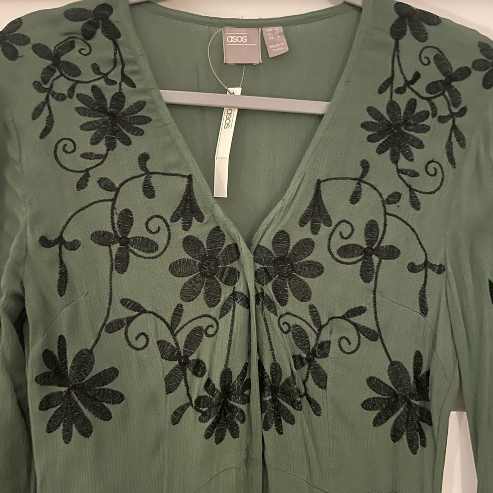 ASOS Dark Green Floral Maxi NWT